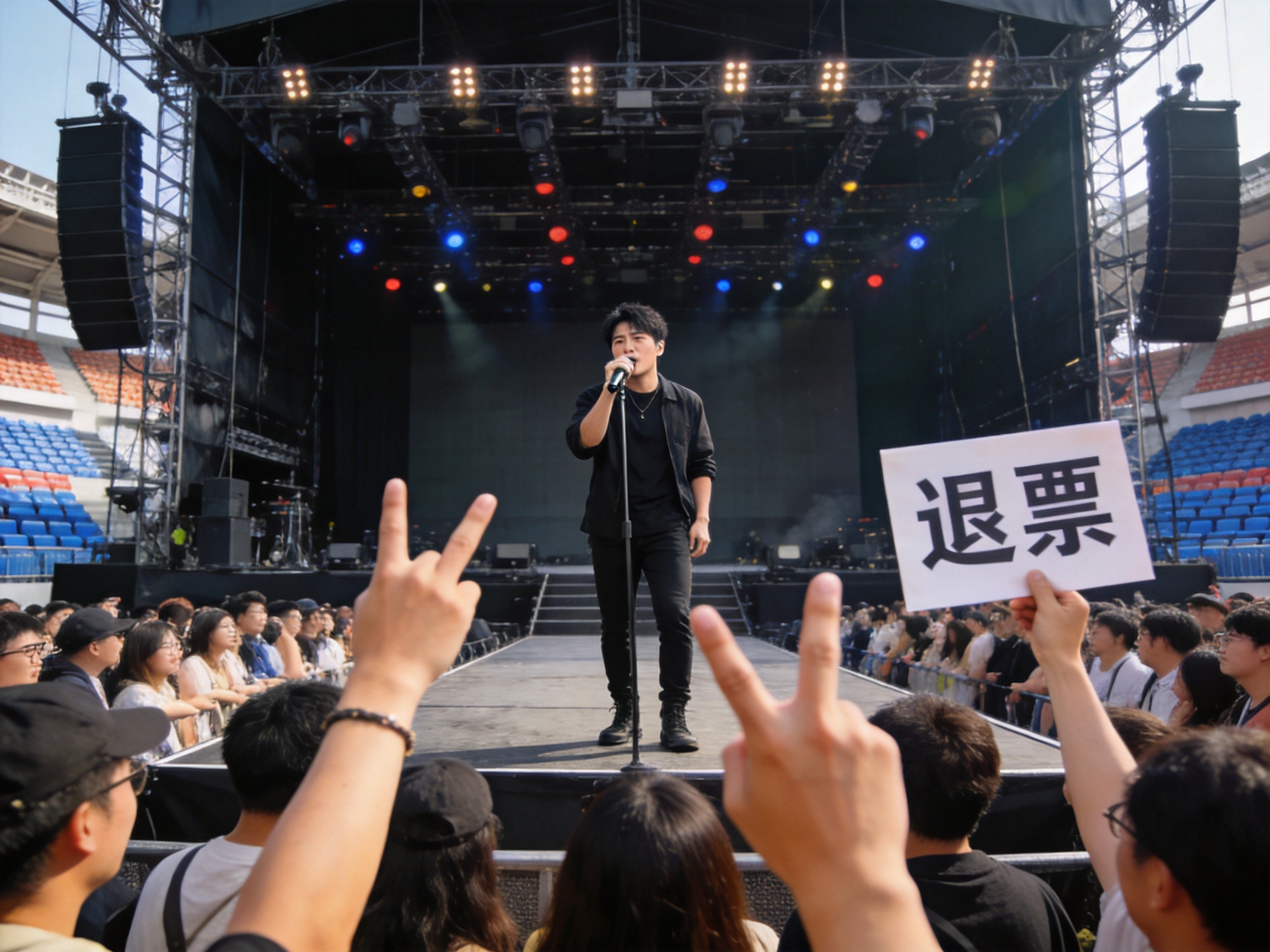 歌手演唱会假唱现场视频
